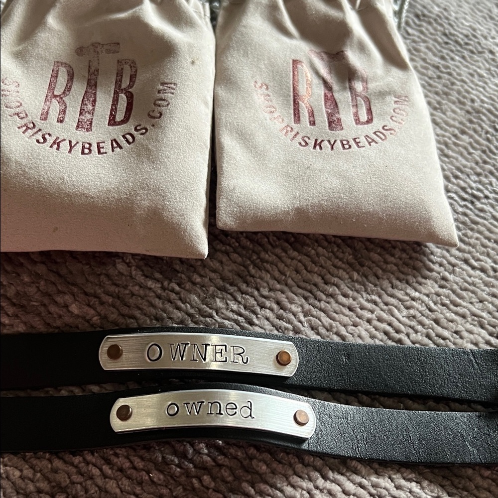 OWNER owned Leather Bracelets With Metal Plate